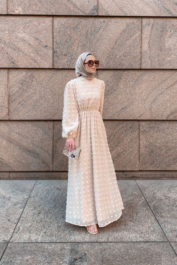 eva-maxi-dress-embossed-dots-niswa-fashion Maxxi Dress for Muslim Women